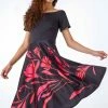 Roman Black Floral Fit & Flare Bardot Dress 1 Roman Black Floral Fit & Flare Bardot Dress -Roman Sales Shop unnamed file 5257