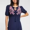 Roman Blue Floral Placement Gathered Detail Top 2 Roman Blue Floral Placement Gathered Detail Top -Roman Sales Shop unnamed file 5263