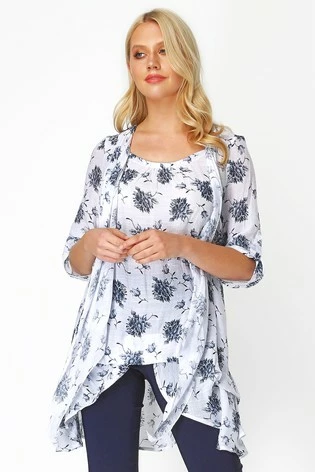 Roman Blue Crinkle Print Tunic 7 Roman Blue Crinkle Print Tunic - Image 5