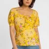Roman Yellow Floral Print Ruched Detail Top 1 Roman Yellow Floral Print Ruched Detail Top -Roman Sales Shop unnamed file 5285
