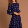 Roman Navy Shirred Waist Floral Midi Dress 1 Roman Navy Shirred Waist Floral Midi Dress -Roman Sales Shop unnamed file 529