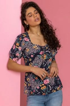 Roman Yellow Floral Print Ruched Detail Top 15 Roman Yellow Floral Print Ruched Detail Top -Roman Sales Shop unnamed file 5291