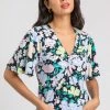 Roman Black Floral Print Twist Front Detail Top -Roman Sales Shop unnamed file 5292