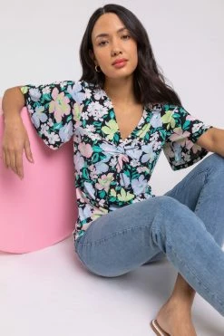 Roman Black Floral Print Twist Front Detail Top 10 Roman Black Floral Print Twist Front Detail Top -Roman Sales Shop unnamed file 5295