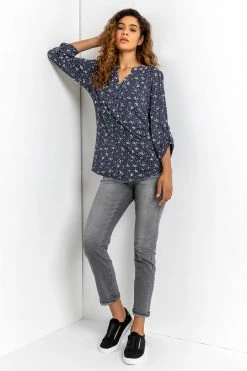 Roman Blue Ditsy Floral Notch Neck Top 9 Roman Blue Ditsy Floral Notch Neck Top -Roman Sales Shop unnamed file 5322