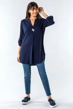 Roman Navy Longline Button Detail Tunic Top 8 Roman Navy Longline Button Detail Tunic Top -Roman Sales Shop unnamed file 5326