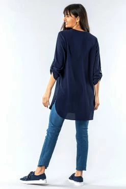 Roman Navy Longline Button Detail Tunic Top 9 Roman Navy Longline Button Detail Tunic Top -Roman Sales Shop unnamed file 5327