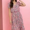 Roman Pink Ditsy Floral Tiered Midi Dress 1 Roman Pink Ditsy Floral Tiered Midi Dress -Roman Sales Shop unnamed file 534