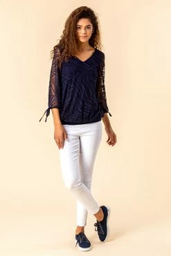 Roman Navy Overlay Burnout Print Top 9 Roman Navy Overlay Burnout Print Top -Roman Sales Shop unnamed file 5340