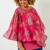 Roman Pink Curve Paisley Print Chiffon Top 1 Roman Pink Curve Paisley Print Chiffon Top -Roman Sales Shop unnamed file 5379