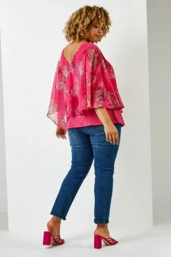 Roman Pink Curve Paisley Print Chiffon Top 9 Roman Pink Curve Paisley Print Chiffon Top -Roman Sales Shop unnamed file 5380