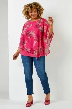 Roman Pink Curve Paisley Print Chiffon Top 10 Roman Pink Curve Paisley Print Chiffon Top -Roman Sales Shop unnamed file 5381