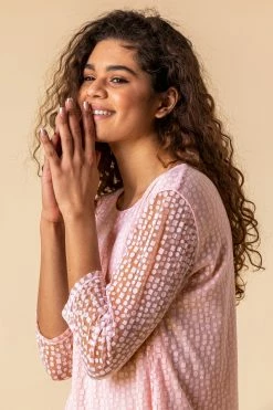 Roman Pink Burnout Spot Print Asymmetric Top 10 Roman Pink Burnout Spot Print Asymmetric Top -Roman Sales Shop unnamed file 5404