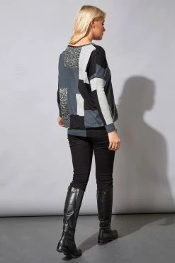 Roman Grey Colour Block Blouson Top 9 Roman Grey Colour Block Blouson Top -Roman Sales Shop unnamed file 5408