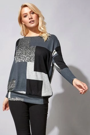 Roman Grey Colour Block Blouson Top 7 Roman Grey Colour Block Blouson Top - Image 5