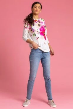 Roman White Bold Floral Print Drop Shoulder Top 9 Roman White Bold Floral Print Drop Shoulder Top -Roman Sales Shop unnamed file 5427