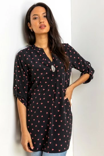 Roman Animal Longline Button Detail Print Top 8 Roman Animal Longline Button Detail Print Top - Image 6