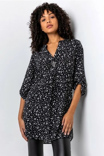 Roman Animal Longline Button Detail Print Top 10 Roman Animal Longline Button Detail Print Top - Image 8