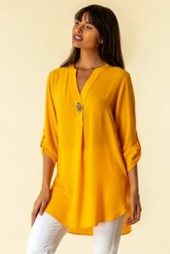 Roman Amber Longline Button Detail Tunic Top -Roman Sales Shop unnamed file 5470
