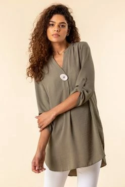 Roman Green Longline Button Detail Tunic Top 11 Roman Green Longline Button Detail Tunic Top -Roman Sales Shop unnamed file 5475