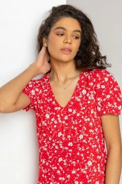 Roman Red Ditsy Floral Print V-Neck Top 10 Roman Red Ditsy Floral Print V-Neck Top -Roman Sales Shop unnamed file 5479