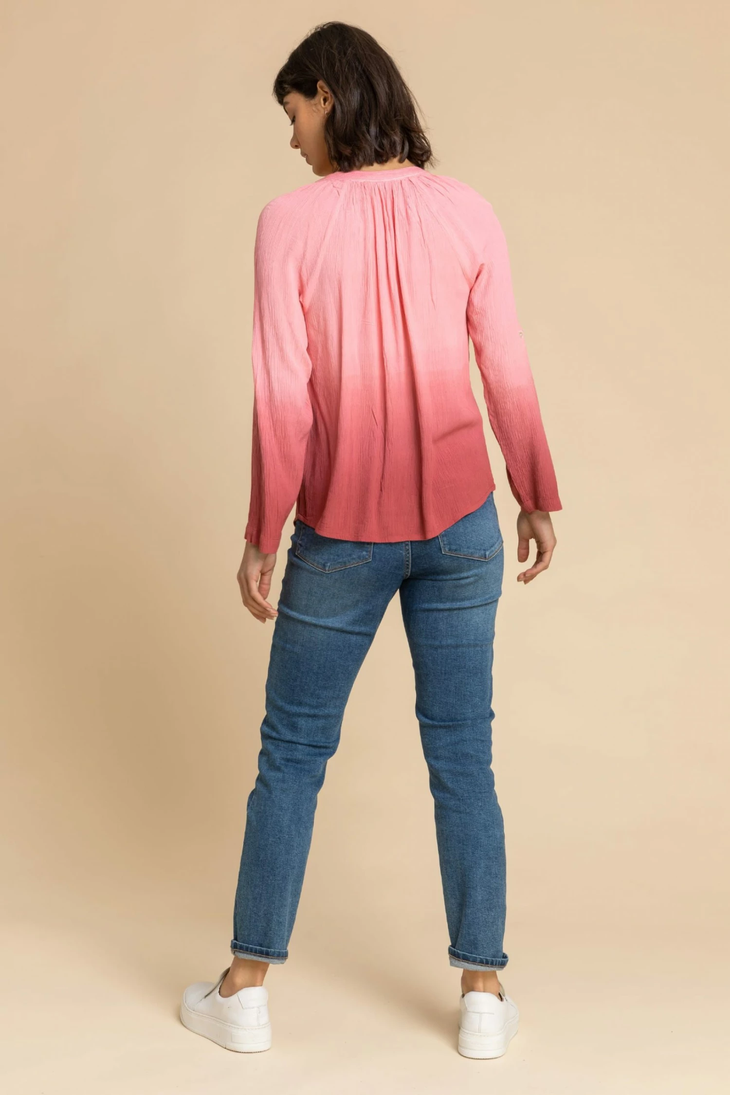 Roman Pink Sequin Embellished Ombre Blouse 4 Roman Pink Sequin Embellished Ombre Blouse - Image 2