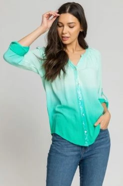 Roman Pink Sequin Embellished Ombre Blouse 11 Roman Pink Sequin Embellished Ombre Blouse -Roman Sales Shop unnamed file 5496