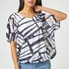 Roman Blue Abstract Burnout Print Bubble Hem Top 2 Roman Blue Abstract Burnout Print Bubble Hem Top -Roman Sales Shop unnamed file 5497