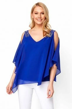 Roman Blue Embellished Cold Shoulder Overlay Top 12 Roman Blue Embellished Cold Shoulder Overlay Top -Roman Sales Shop unnamed file 5506