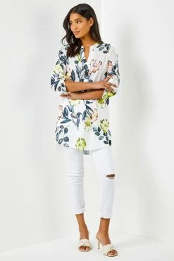 Roman White Multi Longline Button Detail Floral Print Top 9 Roman White Multi Longline Button Detail Floral Print Top -Roman Sales Shop unnamed file 5560