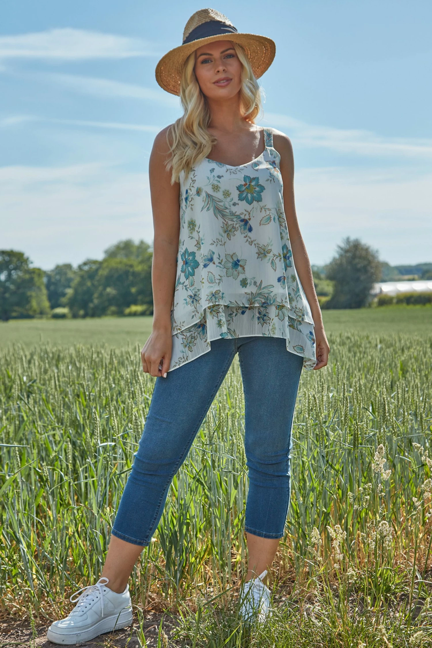 Roman Ivory Floral Camisole Top 5 Roman Ivory Floral Camisole Top - Image 3