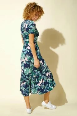 Roman Green Tropical Floral Print Midi Dress 8 Roman Green Tropical Floral Print Midi Dress -Roman Sales Shop unnamed file 563