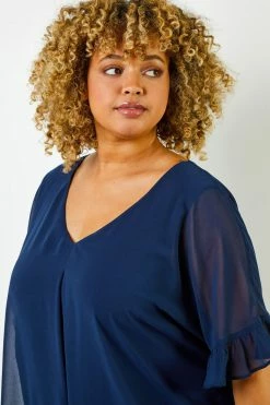 Roman Blue Curve Frill Sleeve Pleat Detail Top 10 Roman Blue Curve Frill Sleeve Pleat Detail Top -Roman Sales Shop unnamed file 5636