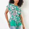 Roman Green Petite Floral Print Waist Tie Top 2 Roman Green Petite Floral Print Waist Tie Top -Roman Sales Shop unnamed file 5653