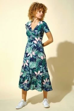 Roman Green Tropical Floral Print Midi Dress 11 Roman Green Tropical Floral Print Midi Dress -Roman Sales Shop unnamed file 566