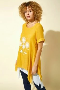 Roman Yellow Dandelion Floral Hanky Hem Tunic Top 11 Roman Yellow Dandelion Floral Hanky Hem Tunic Top -Roman Sales Shop unnamed file 5662