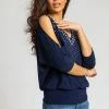 Roman Blue Faux Pearl Embellished Cold Shoulder Top 1 Roman Blue Faux Pearl Embellished Cold Shoulder Top -Roman Sales Shop unnamed file 5668
