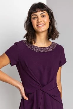 Roman Purple Embellished Twist Waist Midi Dress 9 Roman Purple Embellished Twist Waist Midi Dress -Roman Sales Shop unnamed file 568