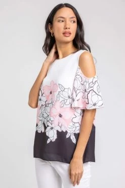 Roman Green Floral Placement Print Cold Shoulder Top 13 Roman Green Floral Placement Print Cold Shoulder Top -Roman Sales Shop unnamed file 5682