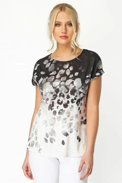 Roman Neutral Ombre Foil Print T Shirt