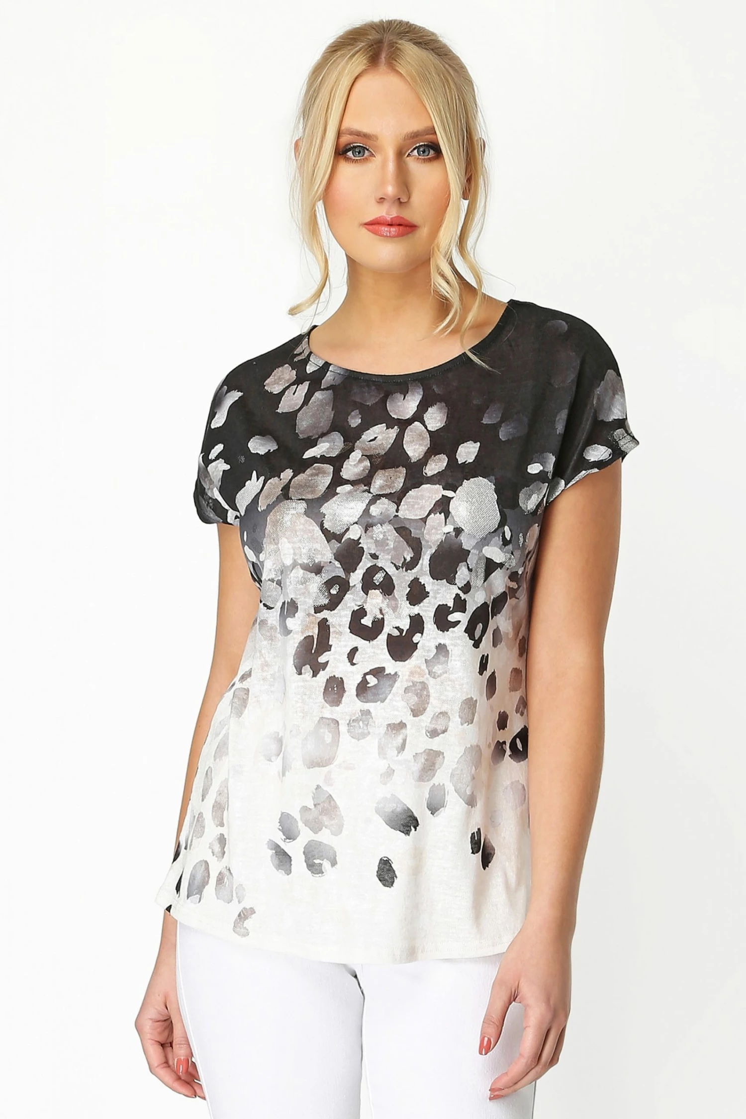 Roman Neutral Ombre Foil Print T Shirt 3 Roman Neutral Ombre Foil Print T Shirt