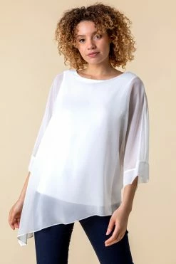 Roman White Asymmetric Chiffon Overlay Top 9 Roman White Asymmetric Chiffon Overlay Top -Roman Sales Shop unnamed file 5692