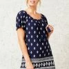 Roman Navy Paisley Print Short Sleeve Top 1 Roman Navy Paisley Print Short Sleeve Top -Roman Sales Shop unnamed file 5719