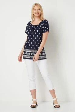 Roman Navy Paisley Print Short Sleeve Top 10 Roman Navy Paisley Print Short Sleeve Top -Roman Sales Shop unnamed file 5721