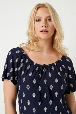 Roman Navy Paisley Print Short Sleeve Top 11 Roman Navy Paisley Print Short Sleeve Top -Roman Sales Shop unnamed file 5722