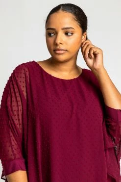 Roman Red Curve Textured Spot Overlay Top -Roman Sales Shop unnamed file 5728