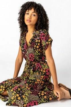 Roman Black Contrast Floral Print Shirt Dress 11 Roman Black Contrast Floral Print Shirt Dress -Roman Sales Shop unnamed file 577