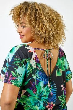 Roman Black Curve Tropical Print Blouson Hem Top 10 Roman Black Curve Tropical Print Blouson Hem Top -Roman Sales Shop unnamed file 5794