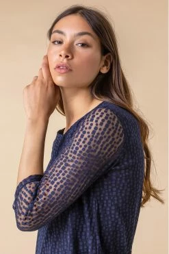 Roman Blue Asymmetric Burnout Print Top -Roman Sales Shop unnamed file 5799