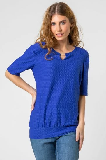 Roman Green Keyhole Neck Textured Top 8 Roman Green Keyhole Neck Textured Top - Image 6